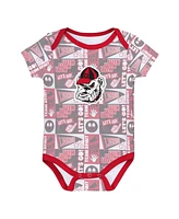 Outerstuff Newborn Red Georgia Bulldogs Sunday Comics 3-Pack Bodysuit Set