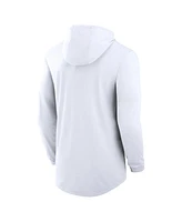 Nike Men's White Duke Blue Devils Lightweight Performance Long Sleeve Hoodie T-Shirt