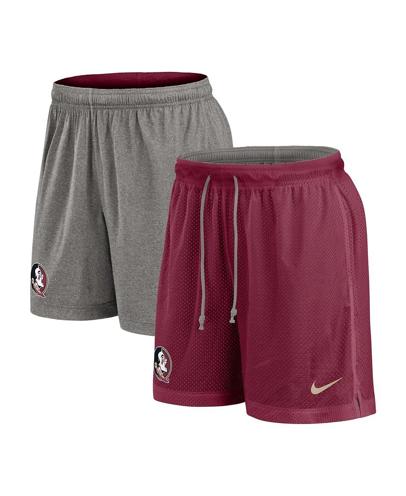 Nike Men's Garnet/Heather Gray Florida State Seminoles Player Reversible Shorts