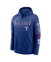 Nike Men's Royal Texas Rangers Club Stack Pullover Hoodie