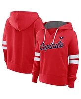 Fanatics Women's Red Washington Capitals Seize Fleece Pullover Hoodie