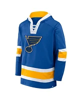 Fanatics Men's Blue St. Louis Blues Inside Line Fleece Pullover Hoodie