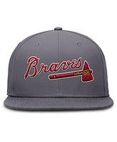 Nike Men's Gray Atlanta Braves Performance True Fitted Hat