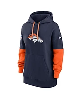 Nike Women's Navy Denver Broncos 2024 Sideline Essential Fleece Pullover Hoodie