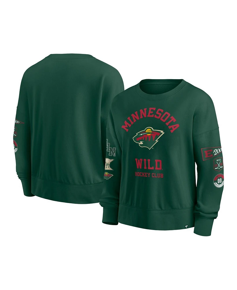 Fanatics Women's Green Minnesota Wild Go Team Pullover Sweatshirt