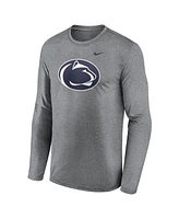 Nike Men's Heather Gray Penn State Nittany Lions Primetime Primary Legend Long Sleeve T-Shirt