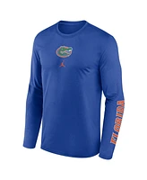 Jordan Men's Royal Florida Gators Primetime Center Lockup Two-Hit Legend Long Sleeve T-Shirt