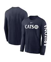 Nike Men's Navy Arizona Wildcats Basketball Icon Two-Hit Long Sleeve T-Shirt