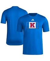 Adidas Men's Royal Kansas Jayhawks Basketball State Outline Pre-Game T-Shirt