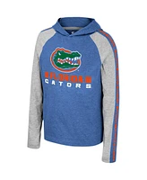 Colosseum Big Boys and Girls Royal Florida Gators Ned Raglan Long Sleeve Hooded T-Shirt