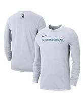 Nike Men's White Minnesota Timberwolves 2024/25 City Edition Essential Logo Long Sleeve T-Shirt