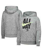 Nike 3BRAND by Russell Wilson Big Boys and Girls Gray All Day Performance Raglan Pullover Hoodie