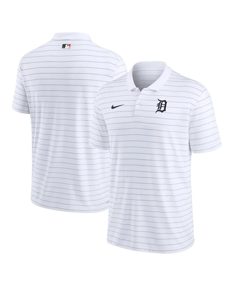 Nike Men's White Detroit Tigers Authentic Collection Victory Striped Performance Polo