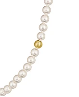 Lacoste Gold-Tone Matchpoint Imitaion Pearl Strand Necklace, 16-1/3" + 2-1/2" extender
