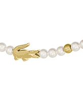 Lacoste Gold-Tone Matchpoint Glass Pearl Strand Bracelet