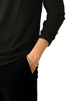 Lacoste Gold-Tone Green Logo Script Chain Bracelet
