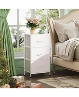 Wlive Dresser with 3 Drawers Fabric Nightstand Organizer Storage for Bedroom Hallway Entryway Closets Sturdy Steel Frame Wood Top Easy Pull Ha
