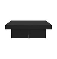 vidaXL Coffee Table Black 35.4"x35.4"x11" Engineered Wood