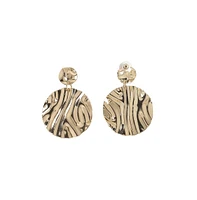 Sohi Dented Circular Drop Earrings