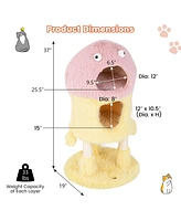 Gymax Monster-Themed Cat Tree w/ 2 Private Condos Long Plush Sisal Scratching Posts