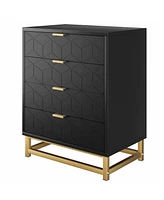 gaomon Drawer Dresser with Metal Legs, Wood Dresser Chest Organizer with Wide Storage, Modern Chest of Drawers for Bedroom, Living Room