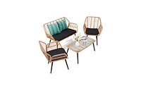 Slickblue 4-Piece Patio Furniture Outdoor Bistro Set for Stylish and Comfortable Outdoor Dining