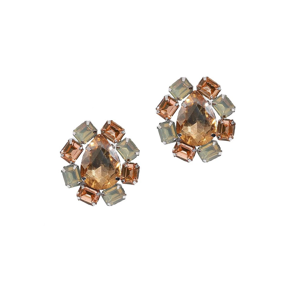 Sohi Crystal Pear Stud Earrings