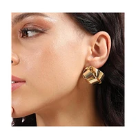 Sohi Minimal Rolled Stud Earrings