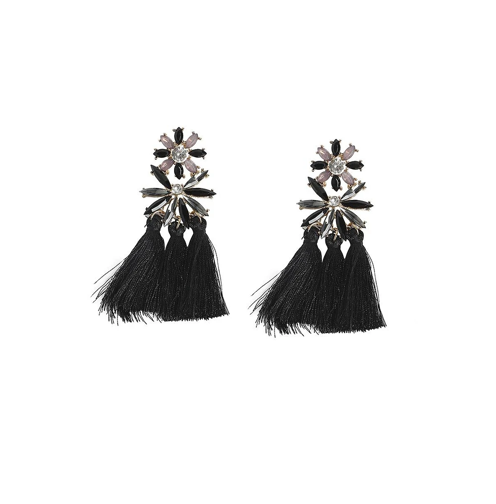 Crystal Tassel Drop Earrings