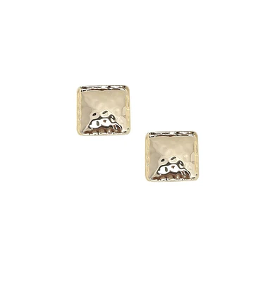 Sohi Dented Minimal Square Stud Earrings