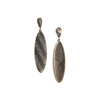 Contrast Intricate Oval Drop Earrings