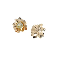 Sohi Crystal Flower Stud Earrings