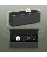 gaomon Storage Ottoman Bench, End of Bed Bench with The Synthetic Leather with Stitching