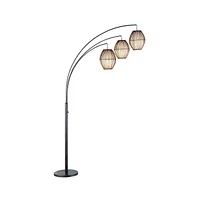 Slickblue Modern Mid-Century Arch Floor Lamp with 3 Barrel Lights for Stylish Lighting