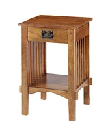 Slickblue Telephone Stand with Slatted Side Panels for Compact Storage