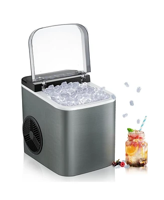 Jinjunye Ice Maker Countertop 28Lbs/Day, 15H Timer, 9 Ice Cubes in 6 Mins