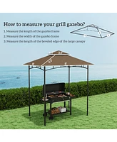 Outsunny 5' x 8' Grill Gazebo Canopy Replacement Cover Only,