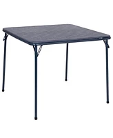 Skonyon Black 34 inch Portable Square Folding Table with Pu Soft Cushion for Living Room, Office, Camping