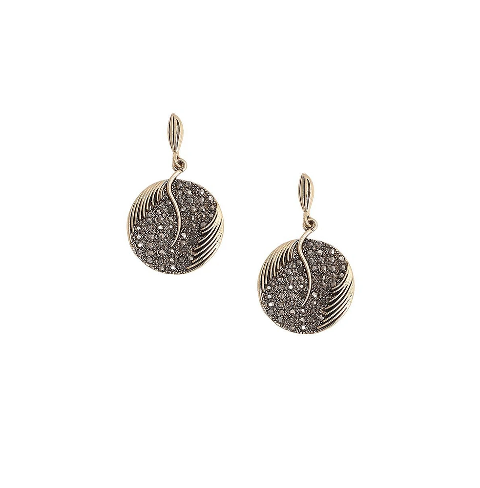 Sohi Circular Textured Drop Earrings