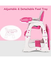 Costway 3 in 1 Baby High Chair Convertible Play Table Seat