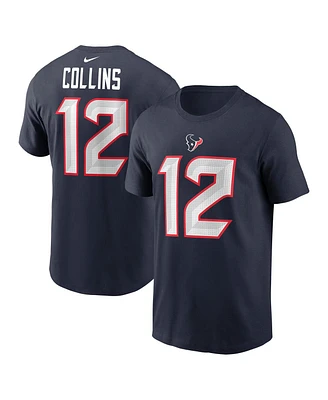 Nike Men's Nico Collins Navy Houston Texans Name Number T-Shirt
