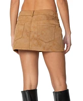 Edikted Women's Isa Faux Suede Mini Skirt