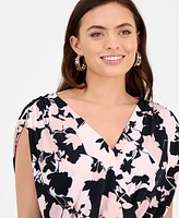 I.n.c. International Concepts Petite Printed Surplice-Neck Sleeveless Top, Exclusively at Macy's