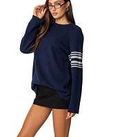 Edikted Women's Contrast Stripe Oversized Knit Top