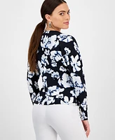 I.n.c. International Concepts Petite Dolman-Sleeve Floral-Print Top, Exclusively at Macy's