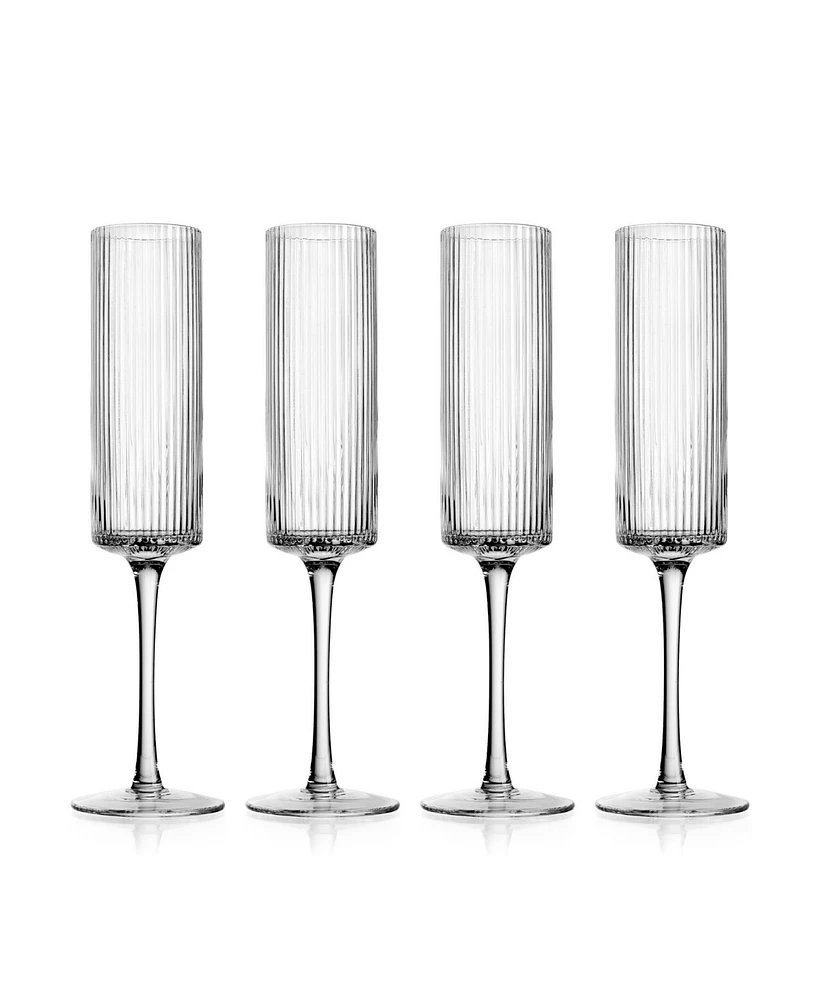 Godinger Sullivan Street Fluted Champagne Glasses, Set of 4
