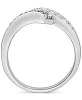 Champagne & White Diamond Bypass Ring (1/2 ct. t.w.) in 10k White Gold