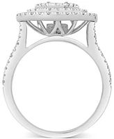 Diamond Double Halo Cluster Ring (1-1/2 ct. t.w.) in 14k White Gold