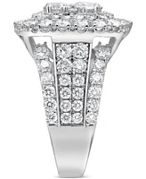 Diamond Double Halo Multirow Cluster Ring (4 ct. t.w.) in 14k White Gold
