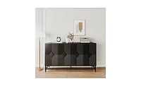 Slickblue 4-Door Wooden Cabinet for Stylish Storage and Organized Living Spaces